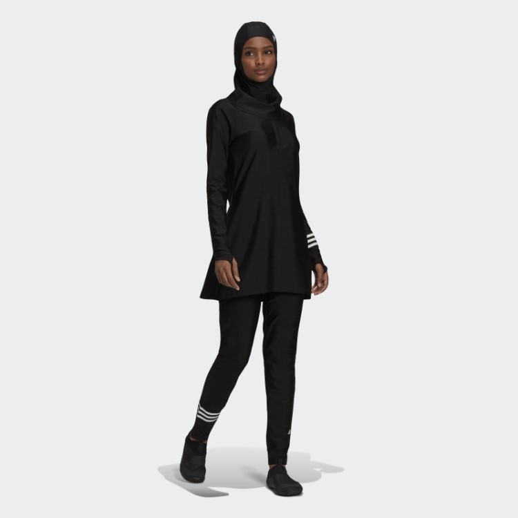 Hijab De Banho Com As Três Listras Preto Adidas