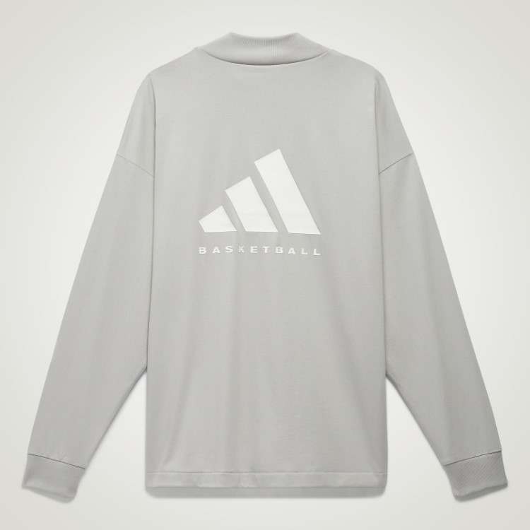 Camiseta De Manga Longa Adidas Basquete Cinza Metal Quente