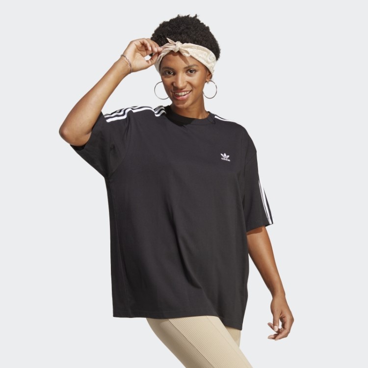 Camiseta Oversized Preta Adicolor Classics Da Adidas