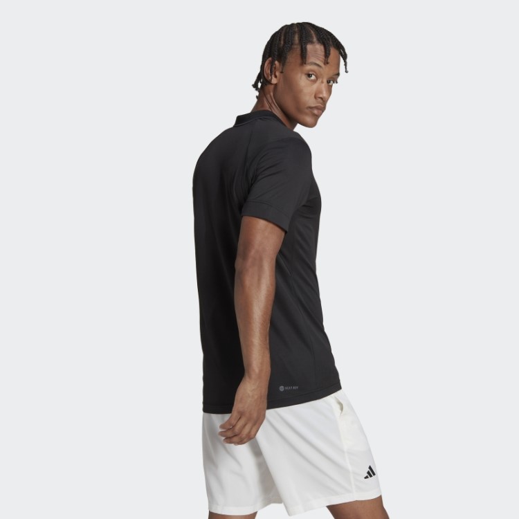 Camisa Polo Tênis Freelift Adidas Preta