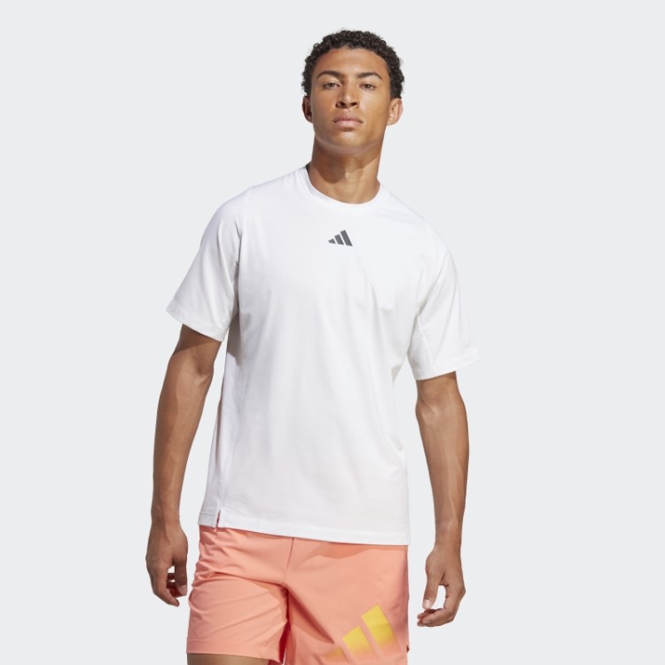 Camiseta De Treino Adidas White Train Icons 3 Bar Logo