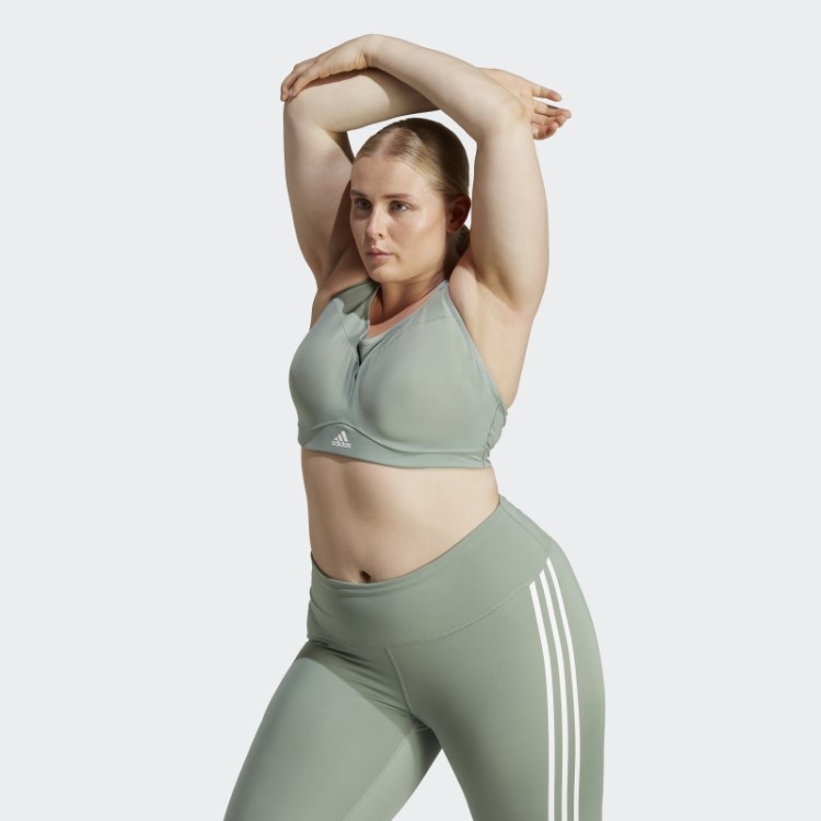 Sutiã Verde Prateado Adidas Tlrd Impact Training De Alto Suporte (tamanho Grande) Quente