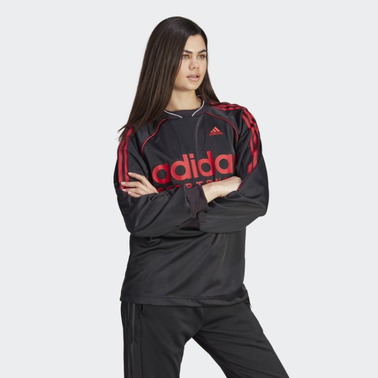 Camisa Jacquard De Manga Comprida Preta Adidas