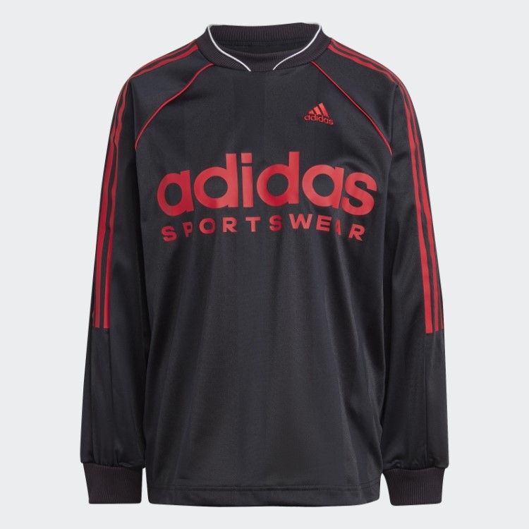 Camisa Jacquard De Manga Comprida Preta Adidas