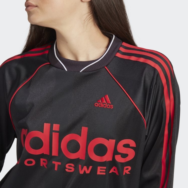 Camisa Jacquard De Manga Comprida Preta Adidas