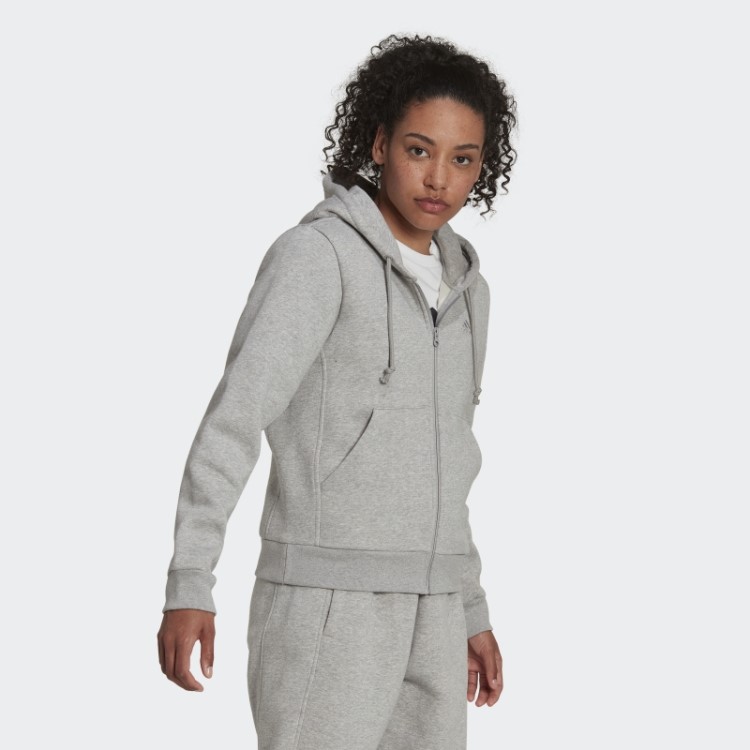 Adidas All Szn Hoodie De Lã Com Zíper Completo Cinza Médio