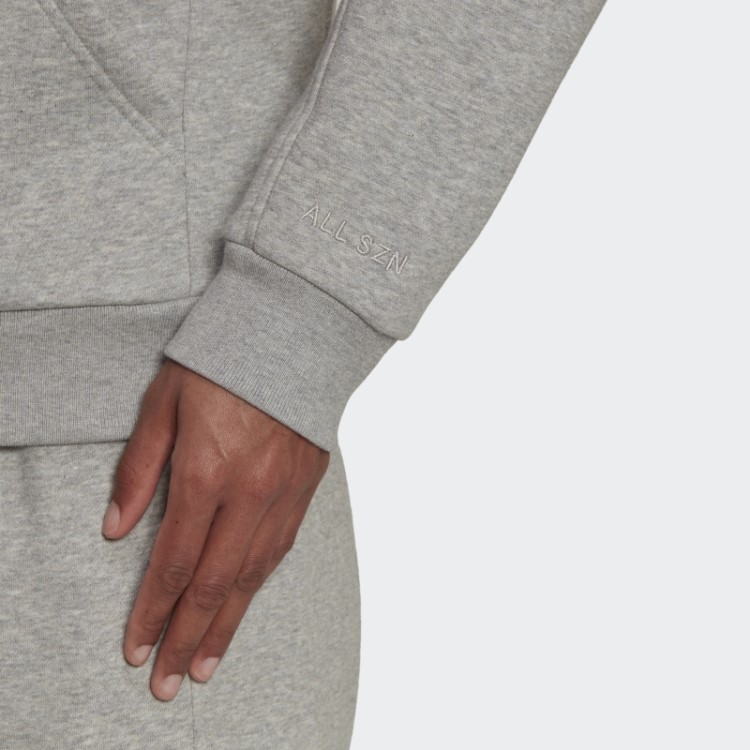Adidas All Szn Hoodie De Lã Com Zíper Completo Cinza Médio