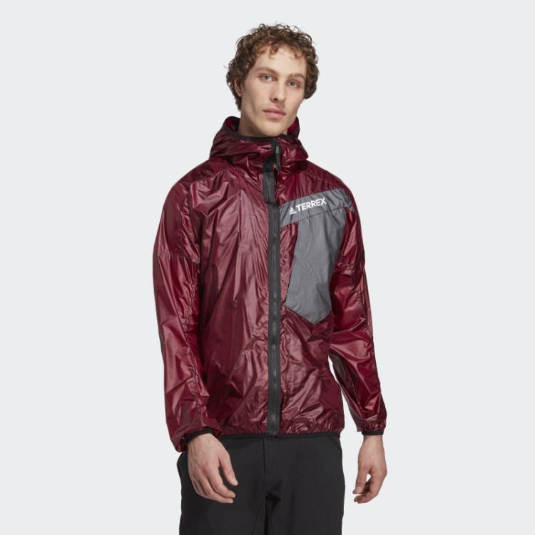 Jaqueta Vermelha Techrock Três Em Um Com Capuz E Vento Adidas