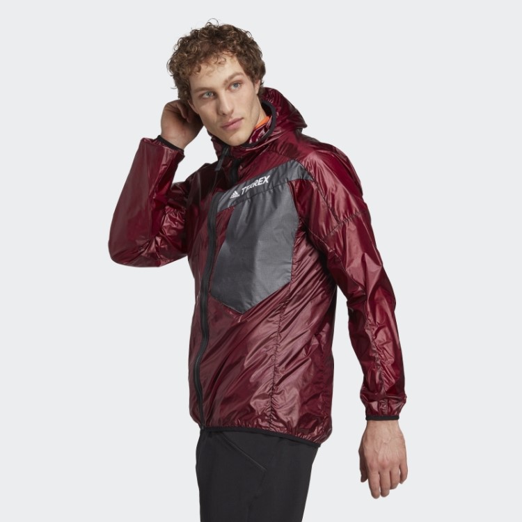 Jaqueta Vermelha Techrock Três Em Um Com Capuz E Vento Adidas