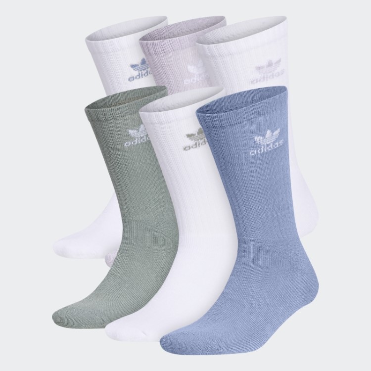 Meias Adidas Blue Dawn Trefoil Crew 6 Pares