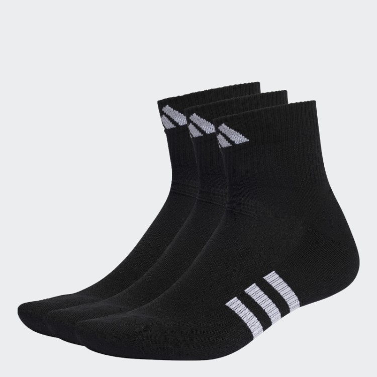 Meias De Corte Médio Almofadadas De Desempenho 3 Pares Adidas Preto