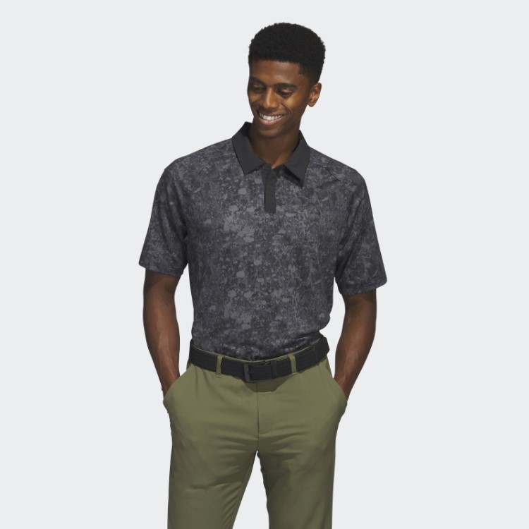 Camisa Polo De Golfe Ultimate365 Tour Print Malha Preta Adidas