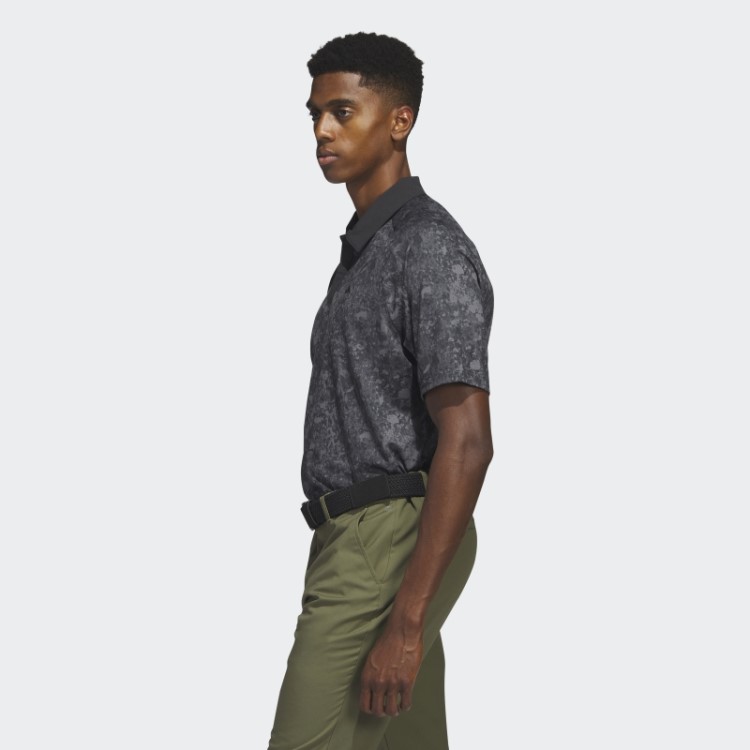 Camisa Polo De Golfe Ultimate365 Tour Print Malha Preta Adidas