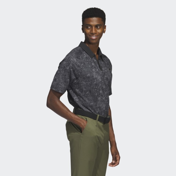 Camisa Polo De Golfe Ultimate365 Tour Print Malha Preta Adidas