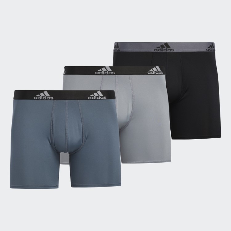 Boxer Performance Pack Três (grande E Alto) Cinza Médio Adidas