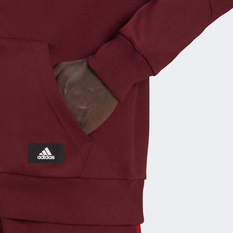 Moletom Com Capuz Vermelho Future Icons Com Três Listras E Zíper Adidas