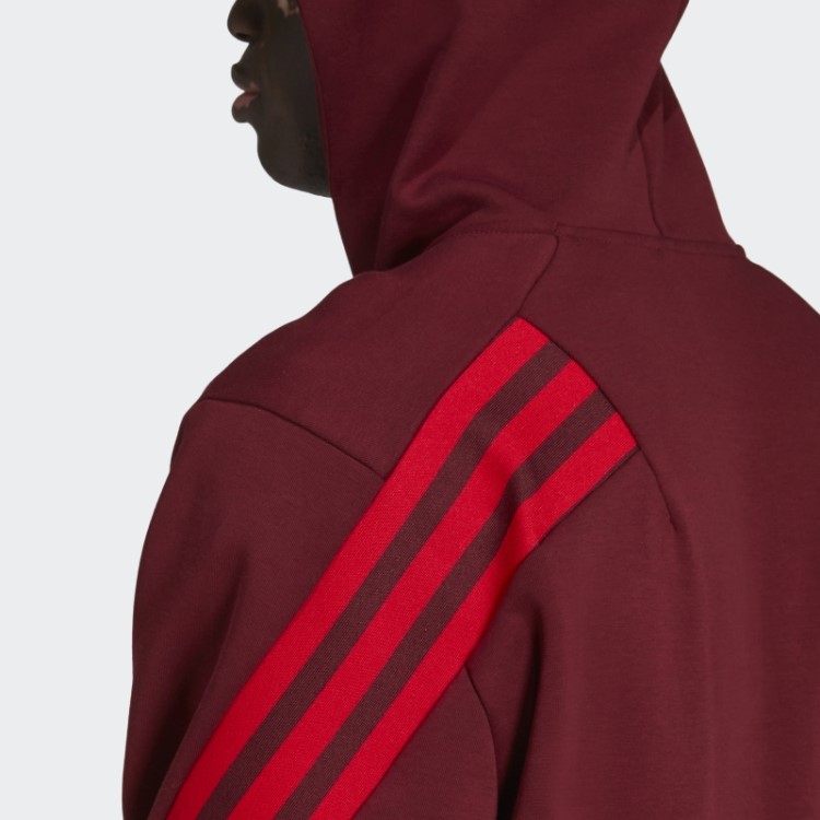 Moletom Com Capuz Vermelho Future Icons Com Três Listras E Zíper Adidas