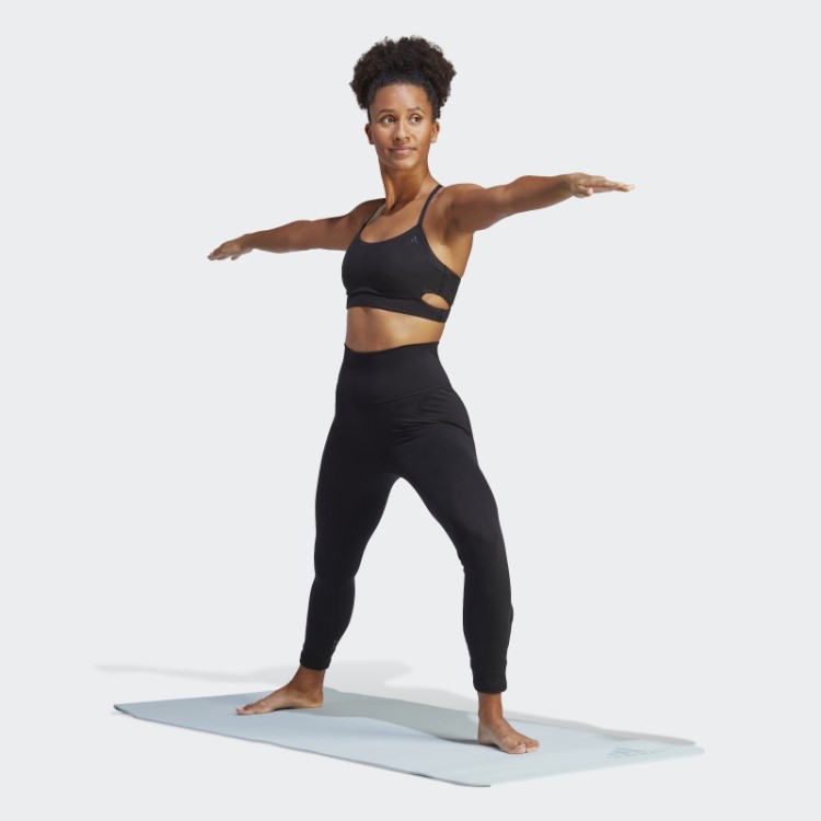 Sutiã Longline Preto Adidas Yoga Studio Com Suporte De Luz