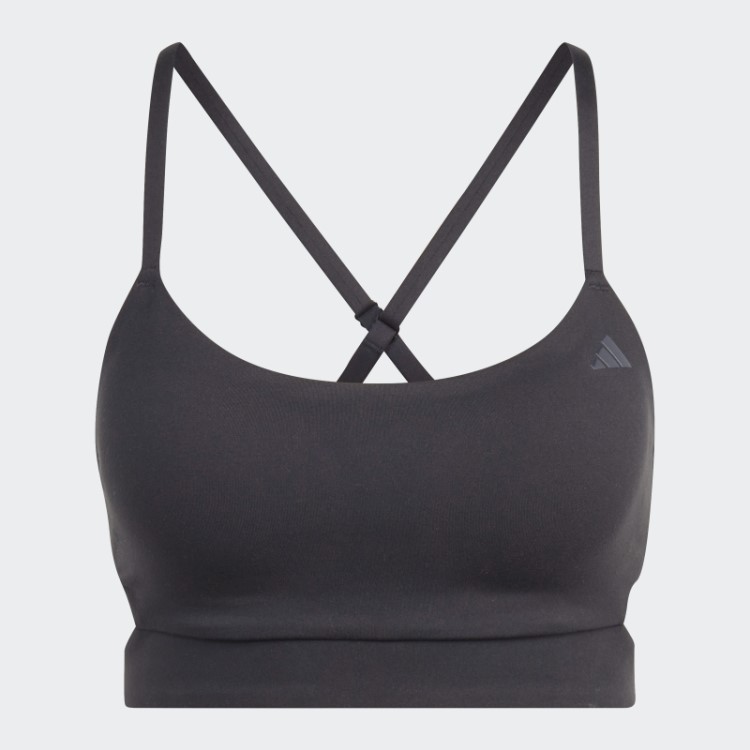 Sutiã Longline Preto Adidas Yoga Studio Com Suporte De Luz