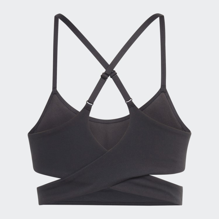 Sutiã Longline Preto Adidas Yoga Studio Com Suporte De Luz