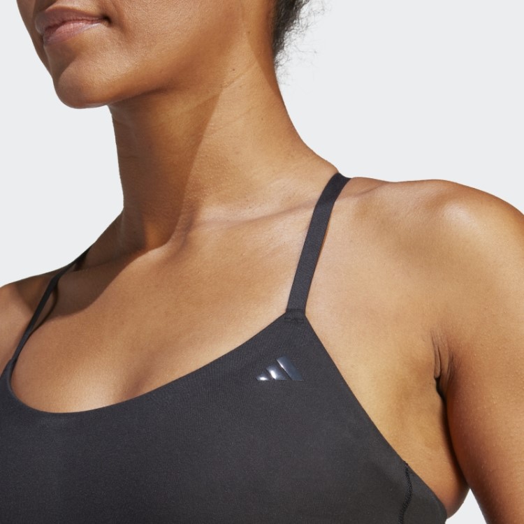 Sutiã Longline Preto Adidas Yoga Studio Com Suporte De Luz