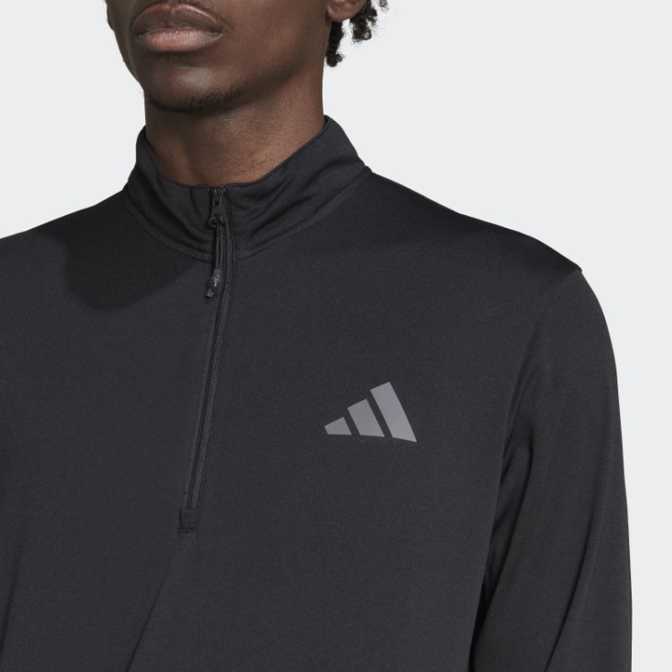 Train Essentials Seasonal Training Camiseta Manga Longa Com Zíper 1/4 Adidas Preta