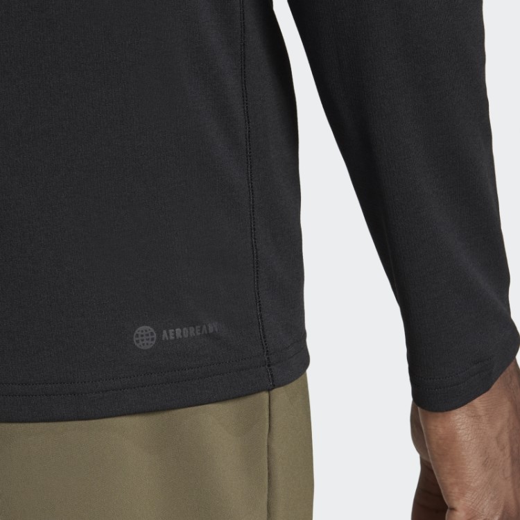 Train Essentials Seasonal Training Camiseta Manga Longa Com Zíper 1/4 Adidas Preta