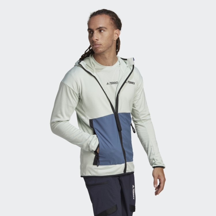 Terrex Tech Flooce Leve Jaqueta De Caminhada Com Capuz Adidas Verde