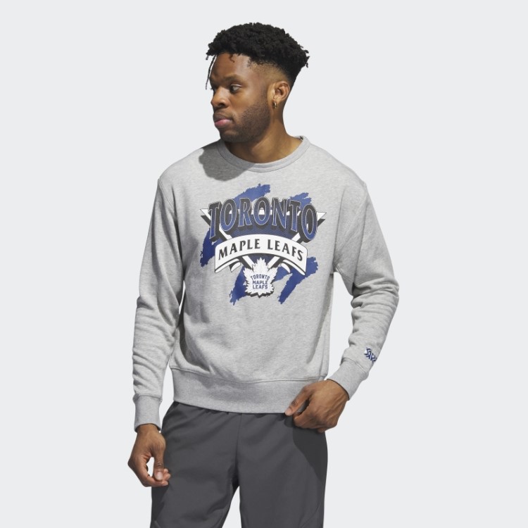 Moletom Vintage Maple Leafs Cinza Médio Adidas
