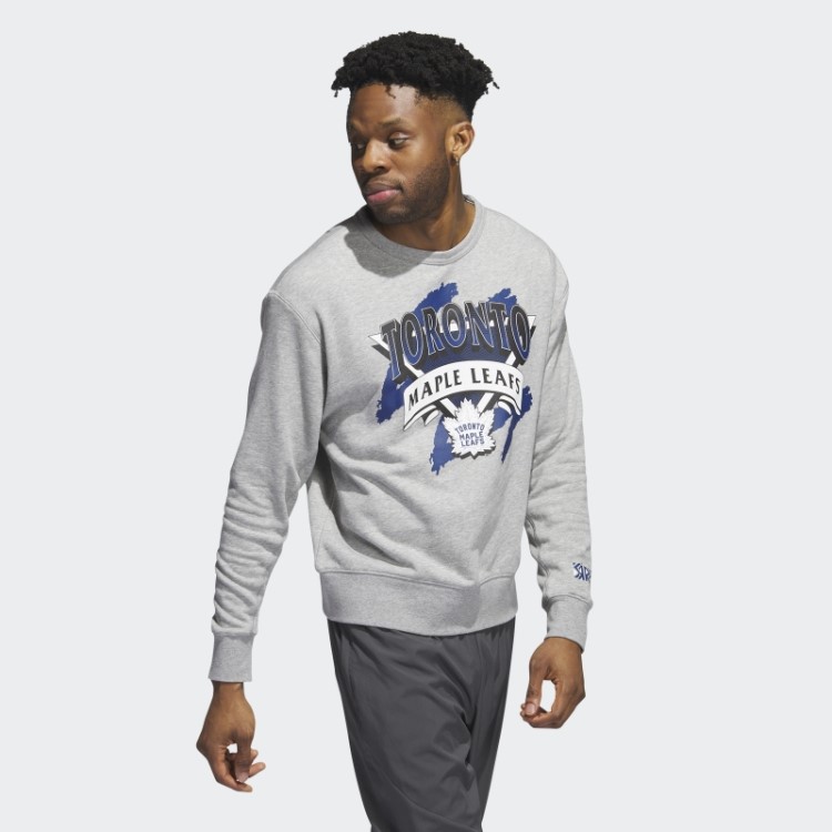 Moletom Vintage Maple Leafs Cinza Médio Adidas