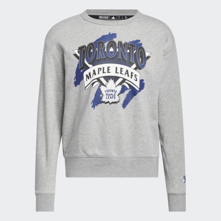 Moletom Vintage Maple Leafs Cinza Médio Adidas
