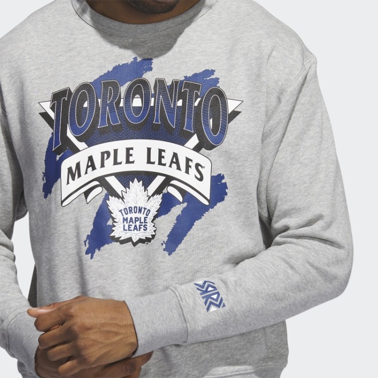 Moletom Vintage Maple Leafs Cinza Médio Adidas