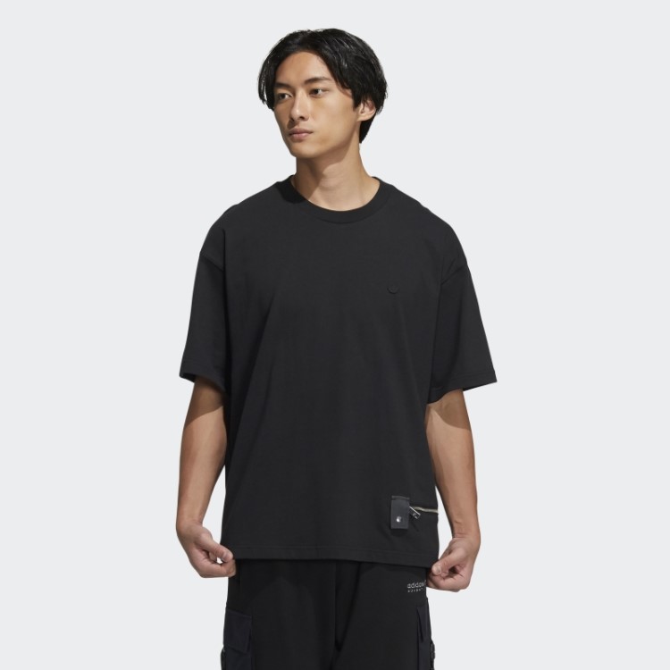 Camiseta Manga Curta Adidas Preta Com Zíper
