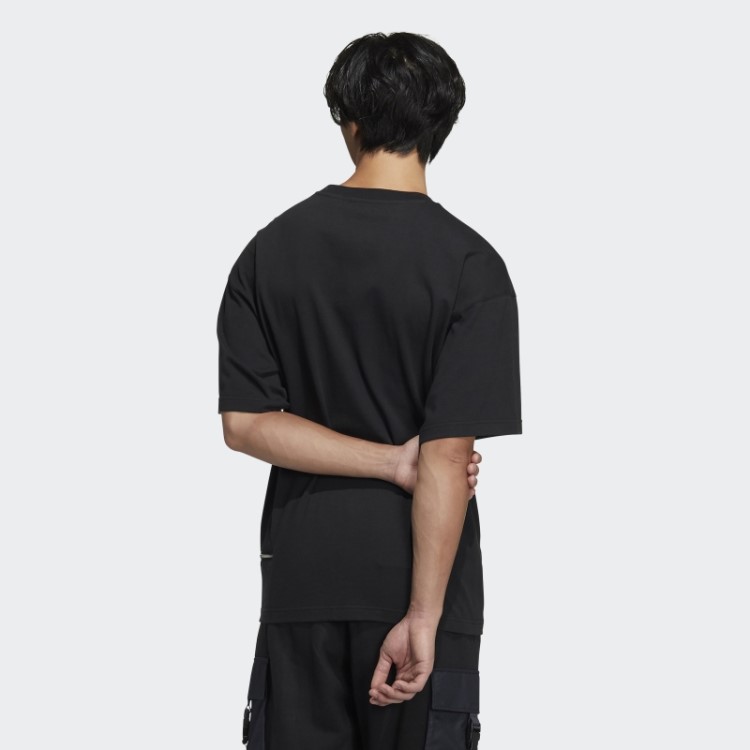 Camiseta Manga Curta Adidas Preta Com Zíper