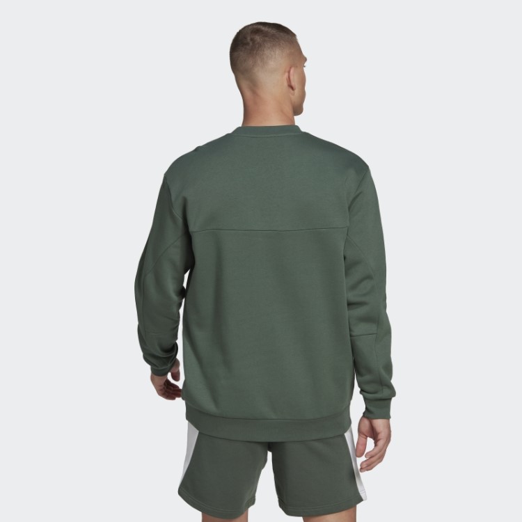 Adidas Stadium Fleece Badge Of Sport Sweatshirt Green Oxid