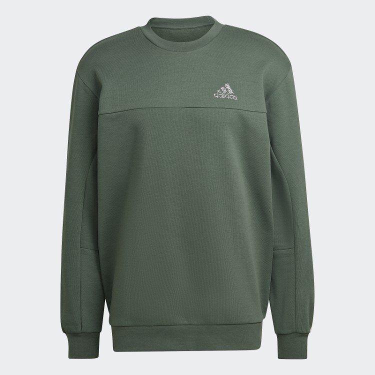 Adidas Stadium Fleece Badge Of Sport Sweatshirt Green Oxid