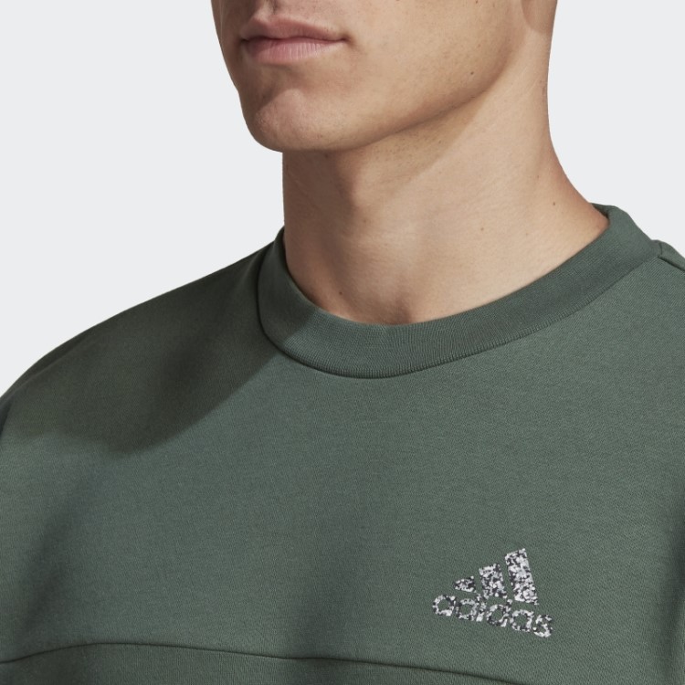 Adidas Stadium Fleece Badge Of Sport Sweatshirt Green Oxid