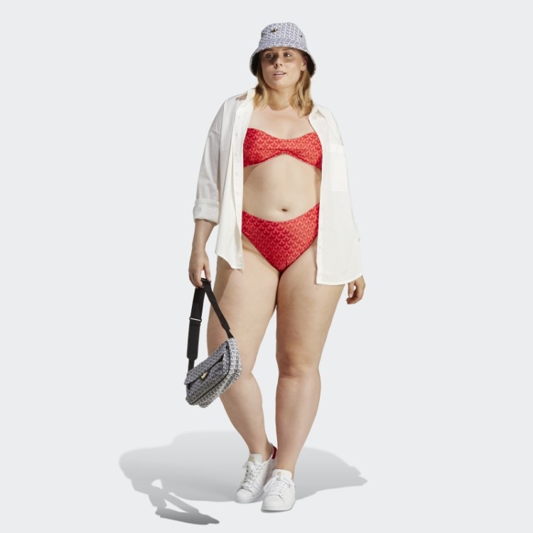 Cueca De Biquíni Vermelho Adidas Originals Com Monograma (tamanho Grande)