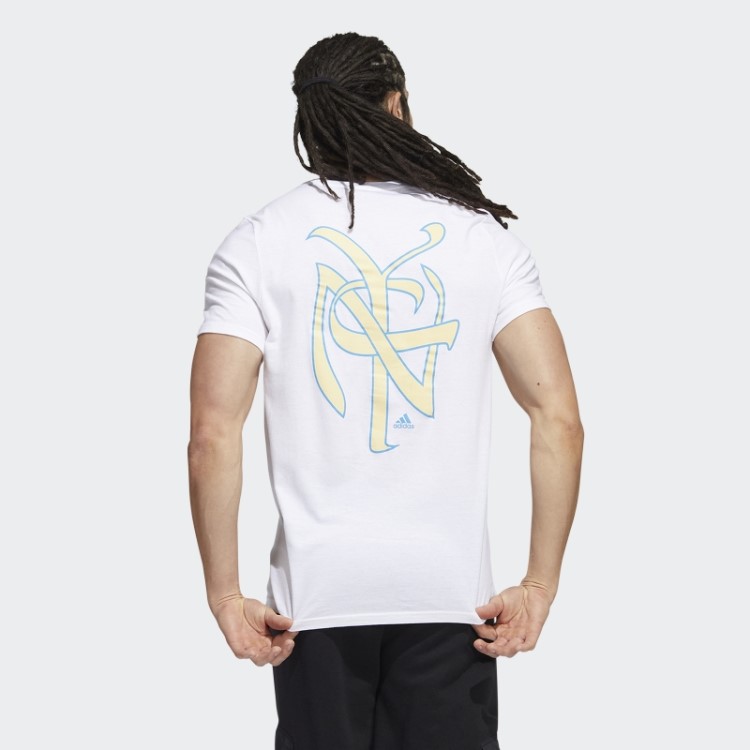 Camiseta Branca Com Estampa De Manga Curta New York City Adidas