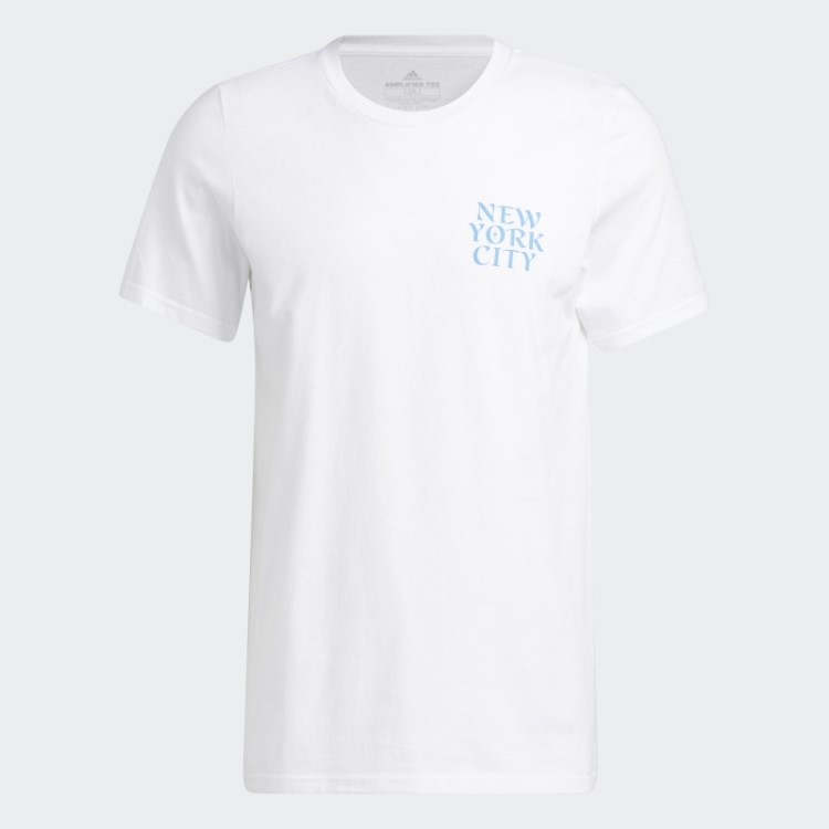 Camiseta Branca Com Estampa De Manga Curta New York City Adidas