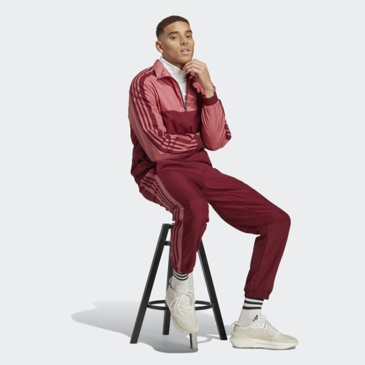 Adidas Vermelho 1/4 Zip Agasalho Tecido