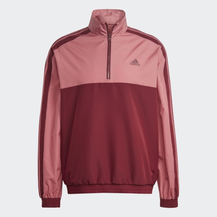 Adidas Vermelho 1/4 Zip Agasalho Tecido