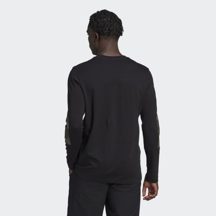 Camiseta De Manga Longa Preta Adidas Essentials Com Estampa Camuflada