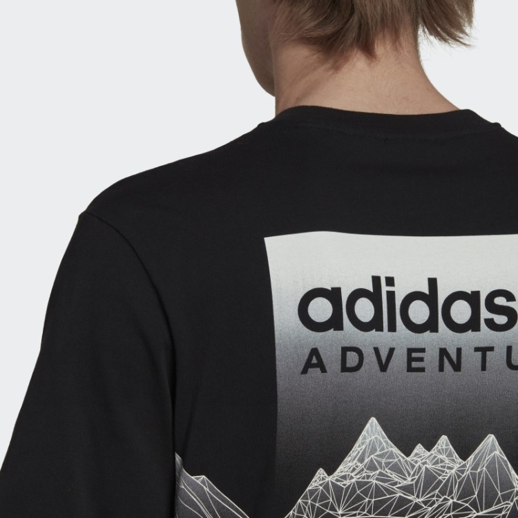 Camiseta Preta Adidas Adventure Mountain Back Hot