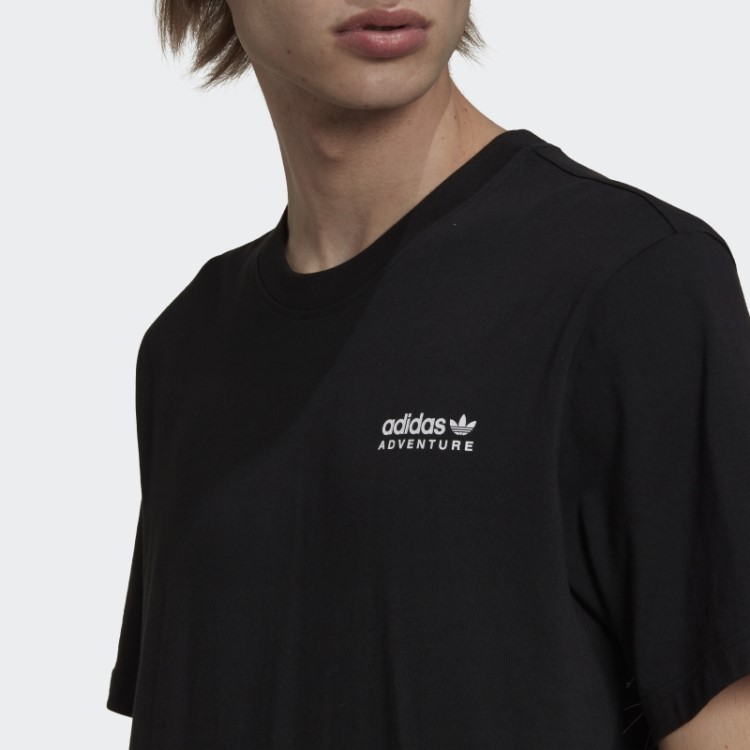 Camiseta Preta Adidas Adventure Mountain Back Hot