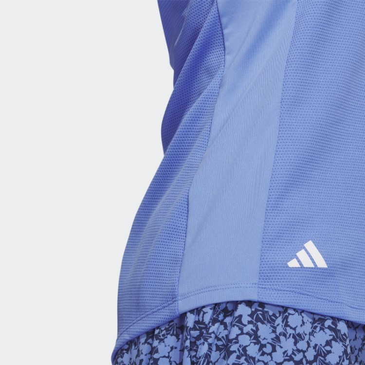 Adidas Camisa Polo De Golfe Sem Mangas Com Textura Azul
