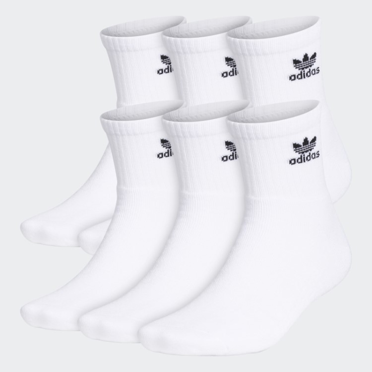 Meias Brancas Trefoil 6 Pares Adidas