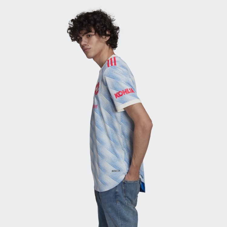 Adidas White Manchester United 21/22 Away Camisa Autêntica