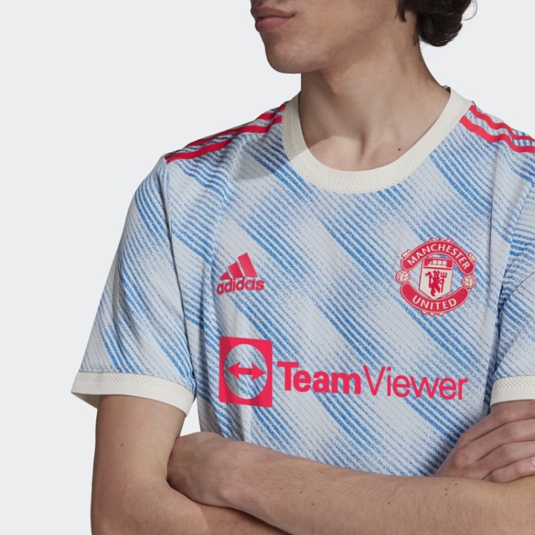 Adidas White Manchester United 21/22 Away Camisa Autêntica