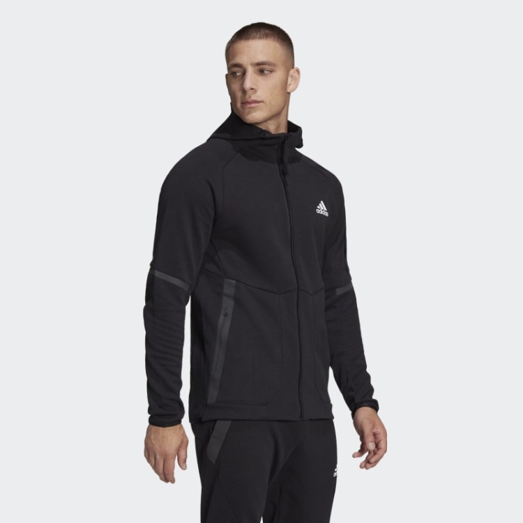 Jaqueta Com Zíper Integral Adidas Black Designed For Gameday